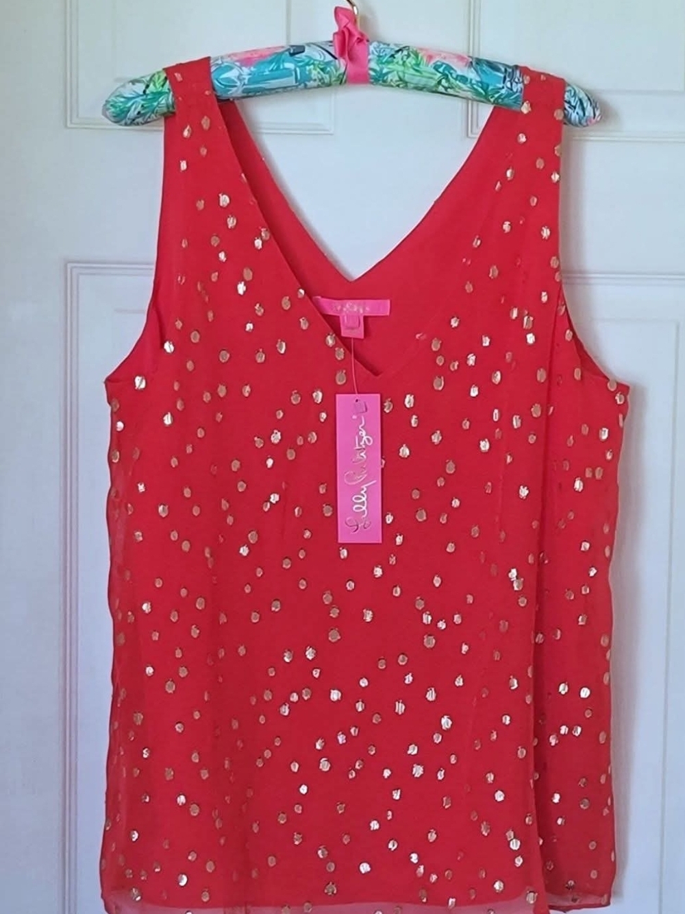 Lilly Pulitzer Red Sequin Florin Top
